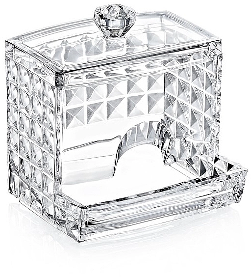 BoxUp Контейнер под ватные палочки "Diamond" 8,5x10x7 см, прозрачный, пластик - фото N1