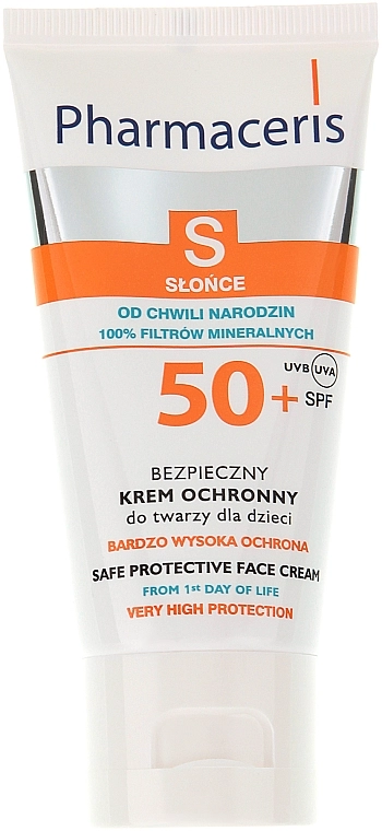 Pharmaceris Солнцезащитный крем для лица с первых дней жизни SPF 50+ S Safe Protective Face - фото N1