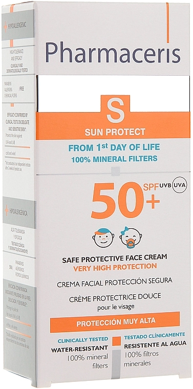 Pharmaceris Солнцезащитный крем для лица с первых дней жизни SPF 50+ S Safe Protective Face - фото N3