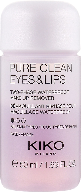 Kiko Milano Pure Clean Eyes & Lips (мини) Двухфазная жидкость для снятия макияжа с глаз и губ - фото N1