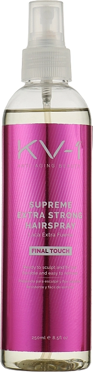 KV-1 Лак для волосся екстрасильної фіксації Final Touch Supreme Extra Strong Hairspray - фото N1