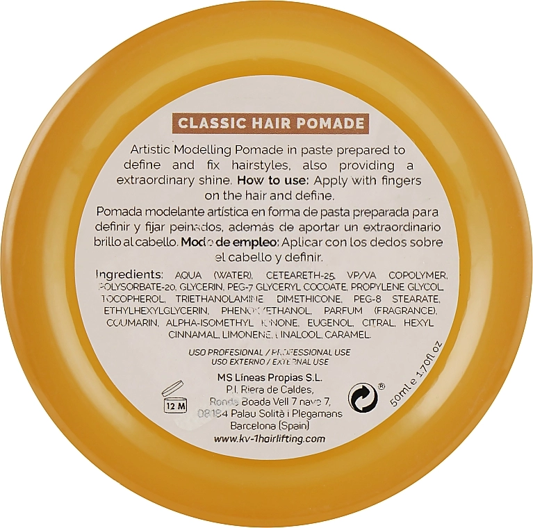 KV-1 Класична помада для волосся з ефектом блиску Final Touch Classic Hair Pomade - фото N3