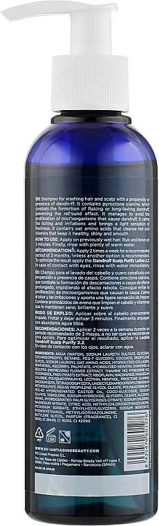 KV-1 Шампунь очищающий против перхоти, сухая себорея, 2.1 Tricoterapy Dandruff Scalp Purify Shampoo - фото N2