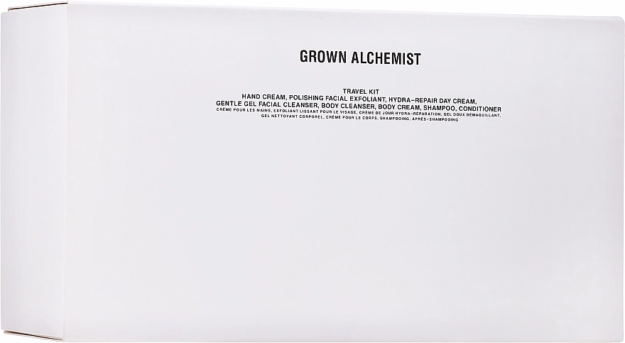 Grown Alchemist Набір Travel Kit (b/cr/30ml + h/cr/20ml + f/exfol/20ml + f/cr/12ml + f/gel/50ml + sh/gel/50ml + shm/50ml + cond/50ml) - фото N2