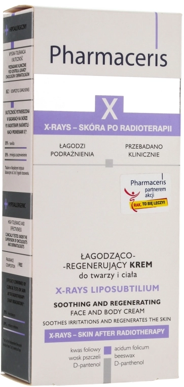 Pharmaceris Крем заспокійливо-регенеруючий для обличчя і тіла X XRay-Liposubtilium Sooting and Regenerating Cream For Face and Body - фото N3