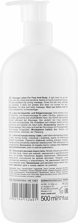 Norel Легкая эмульсия для массажа лица и тела Body Massage lotion For Face And Body - фото N2