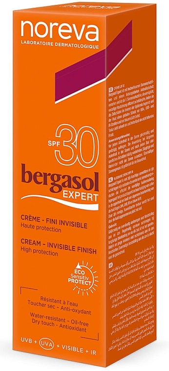 Noreva Laboratoires Сонцезахисний крем Bergasol Expert Invisible Finish Cream SPF 30+ - фото N1