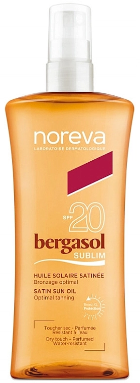 Noreva Laboratoires Сонцезахисна олія для тіла Bergasol Sublim Satiny Sun Oil SPF20 - фото N1