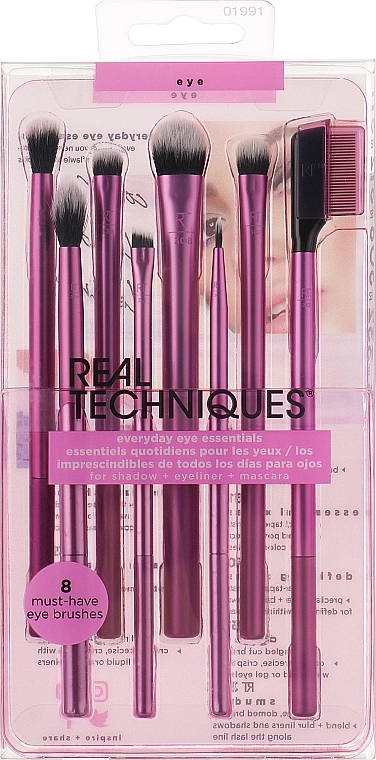 Real Techniques Набір пензлів для макіяжу Everyday Eye Essentials 8-Piece Eyeshadow Brush Set - фото N1