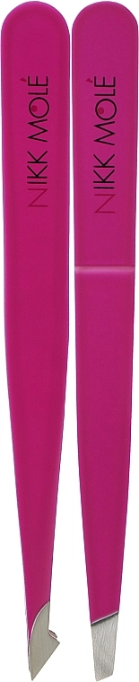 Nikk Mole Набір з двох пурпурових пінцетів для брів у чохлі - фото N1
