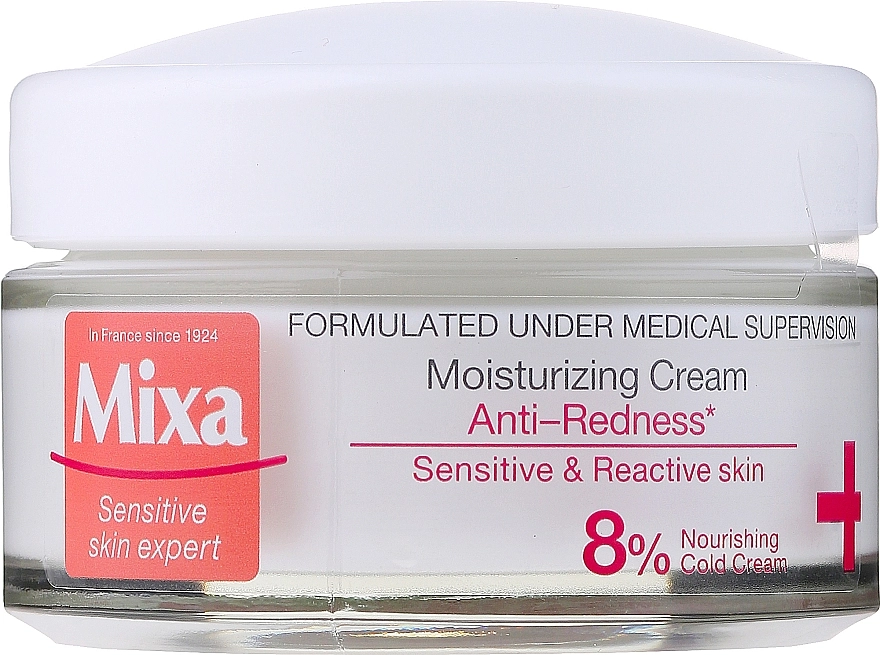 Mixa Увлажняющий и питательный крем для чувствительной кожи лица Anti-Redness Moisturizing Cream 8% Nourishing Cold Cream - фото N1