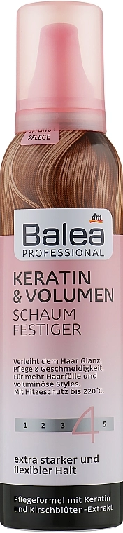 Balea Профессиональный мусс с кератином для придания объема волосам Professional Keratin & Volume Mousse 4 - фото N1