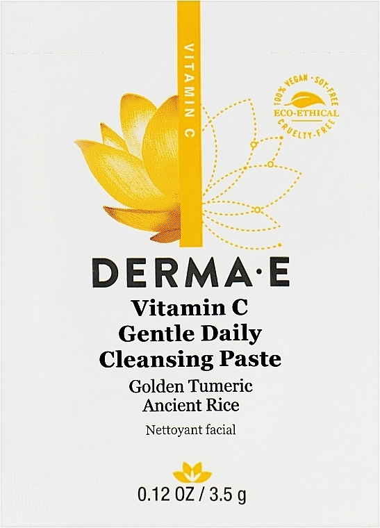Derma E Ніжна освітлювальна щоденна паста 2в1 з вітаміном С Vitamin C Gentle Daily Cleansing Paste (пробник) - фото N1