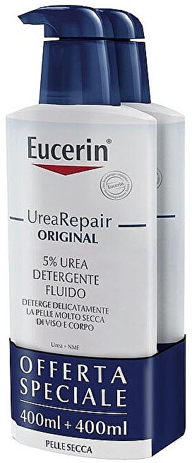 Eucerin Набор UreaRepair Fluid Cleanser 5% Urea (h/fluid/2*400ml) - фото N1