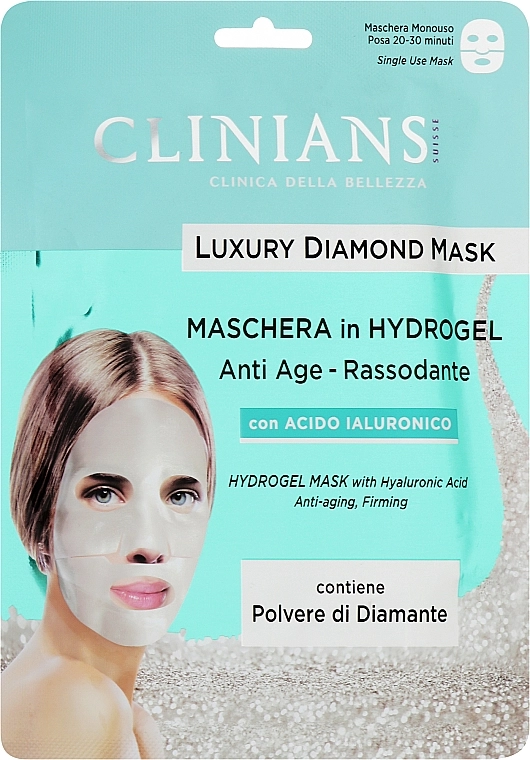 Clinians Антивікова гідрогелева маска Luxury Diamond Mask Maschera in Hydrogel Anti Age - фото N1