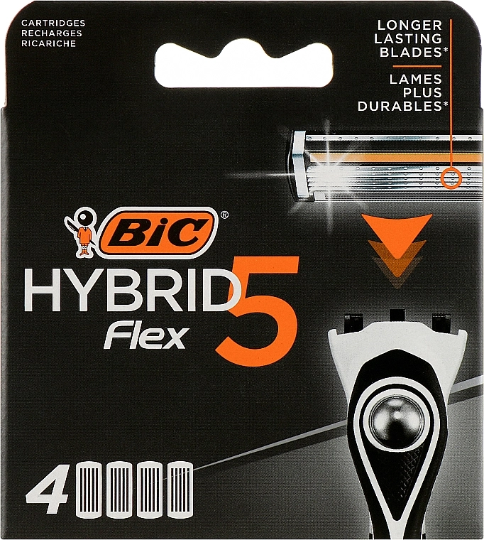 BIC Сменные кассеты для бритья Flex 5 Hybrid, 4шт - фото N1