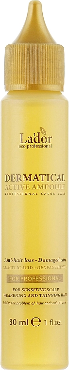 Сыворотка для чувствительной кожи головы против выпадения тонких и ослабленных волос - La'dor Dermatical Active Ampoule, 30 мл - фото N1