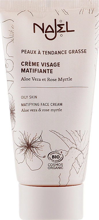 Najel Матирующий крем для лица с миртовой розой Mattifying Cream Aloe Vera & Rose Myrtle - фото N1