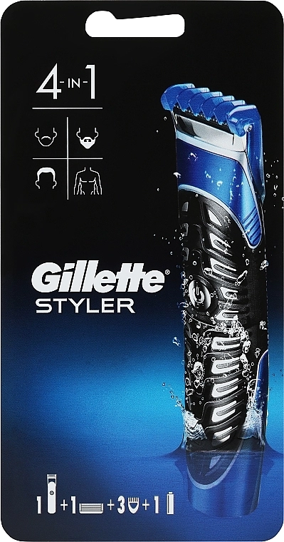 Gillette Набор Fusion ProGlide Styler (стайлер/1шт + сменная кассета/1шт + насадки/3шт) - фото N1