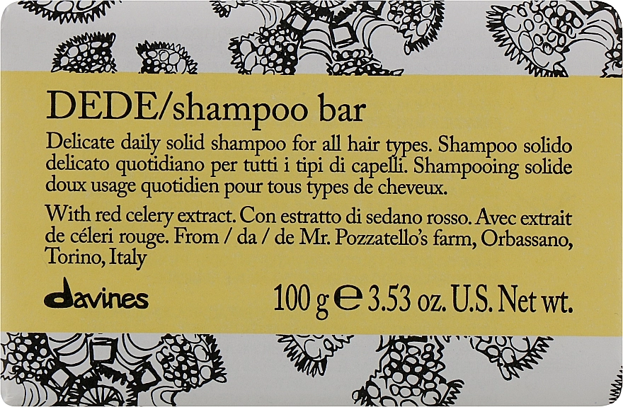 Davines Деликатный твердый шампунь для ежедневного использования для всех типов волос Shampoo Bar - фото N1