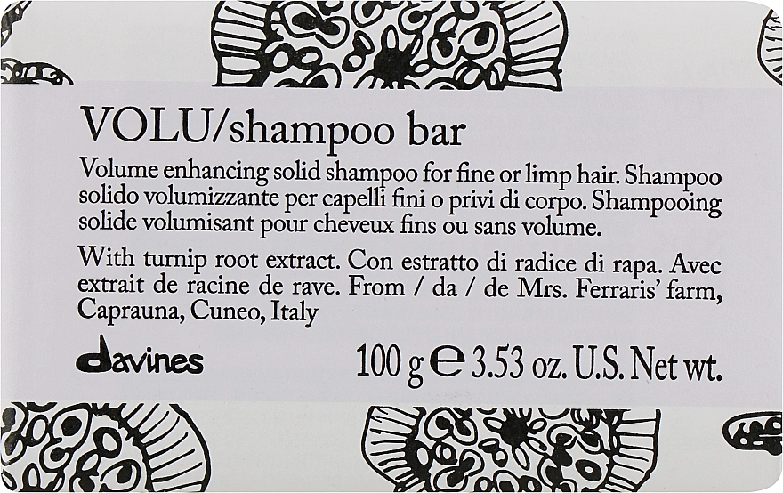 Davines Твердый шампунь для придания объема тонким и ослабленным волосам Shampoo Bar - фото N1