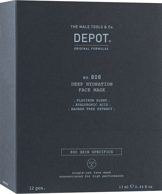 Depot Зволожувальна й відновлювальна маска для обличчя й шиї No 808 Deep Hydration Face Mask - фото N1