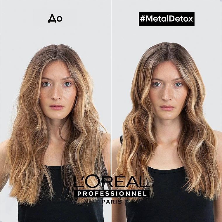 L'Oreal Professionnel Профессиональный очищающий шампунь для уменьшения ломкости всех типов волос и нежелательного изменения цвета Serie Expert Metal Detox Anti-metal Cleansing Cream Shampoo - фото N6