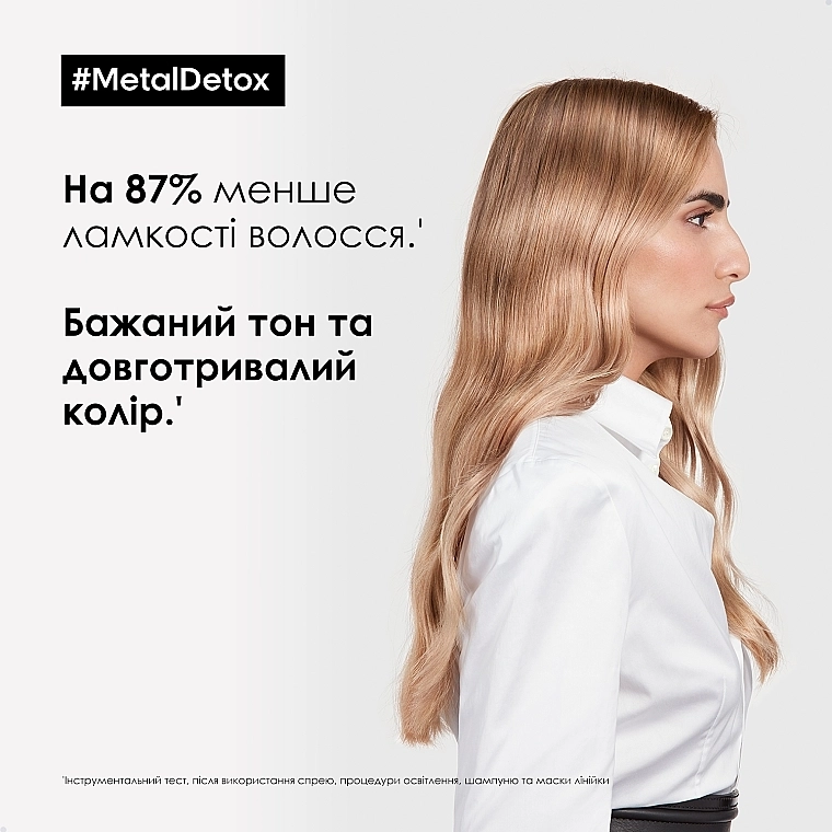 L'Oreal Professionnel Профессиональный очищающий шампунь для уменьшения ломкости всех типов волос и нежелательного изменения цвета Serie Expert Metal Detox Anti-metal Cleansing Cream Shampoo - фото N7