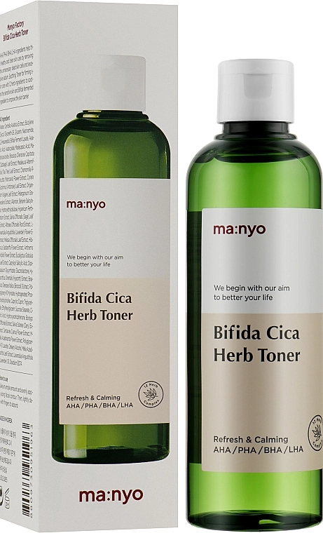 Очищувальний тонік для тонкої й чутливої шкіри - Manyo Bifida Cica Herb Toner, 210 мл - фото N1