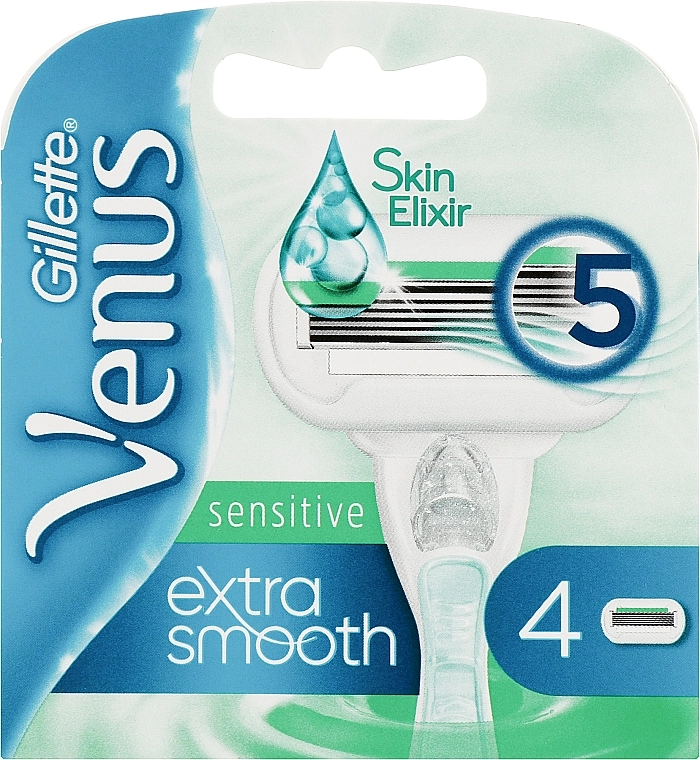 Змінні касети для гоління - Gillette Venus Extra Smooth Sensitive, 4 шт - фото N1