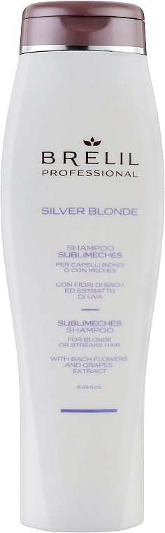 Brelil Шампунь для усунення жовтизни Silver Blonde Sublimeches Shampoo - фото N1
