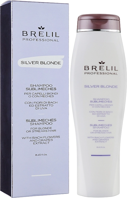 Brelil Шампунь для усунення жовтизни Silver Blonde Sublimeches Shampoo - фото N2