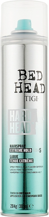 Лак для волос сильной фиксации - TIGI Bed Head Hard Head Hairspray Extreme Hold Level 5, 385 мл - фото N1