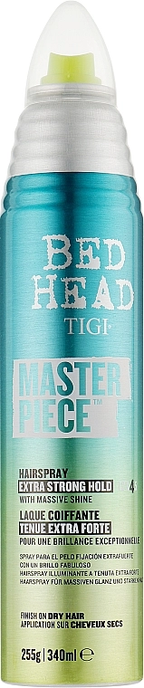 Лак для волос с блеском - TIGI Bed Head Masterpiece Hairspray Extra Strong Hold Level 4, 340 мл - фото N4