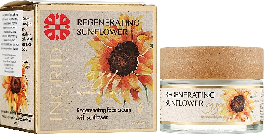 Ingrid Cosmetics Крем для лица с Подсолнечником + Жожоба + Ши Vegan Regenerating Sunflower - фото N2