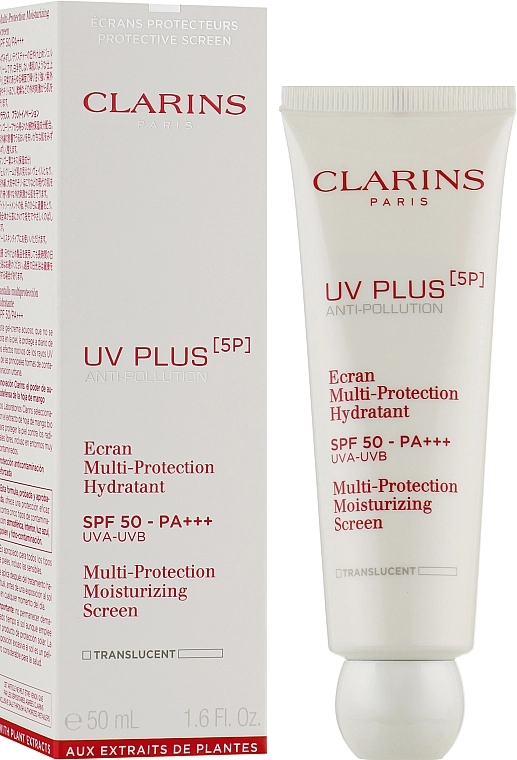 Clarins Увлажняющий защитный флюид-экран для лица UV Plus [5P] Anti-Pollution SPF 50 - фото N4