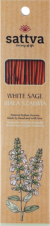 Sattva Ароматические палочки "Белый шалфей" White Sage - фото N1