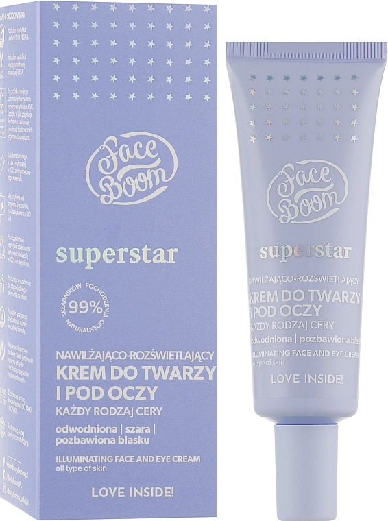 BodyBoom Увлажняющий и осветляющий крем для лица и глаз FaceBoom SuperStar Illuminating Face And Eye Cream - фото N2