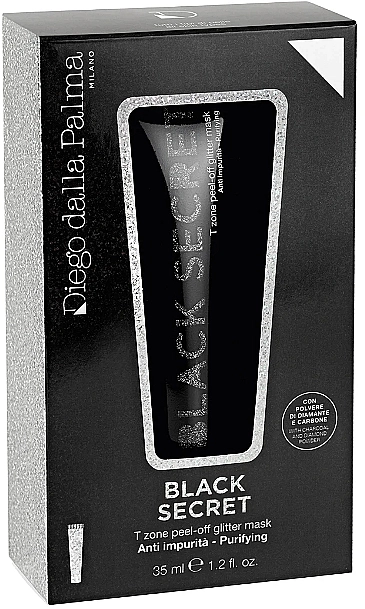 Diego Dalla Palma Маска с блестками отшелушивающая Black Secret T-zone Peel Off Glitter Mask - фото N2