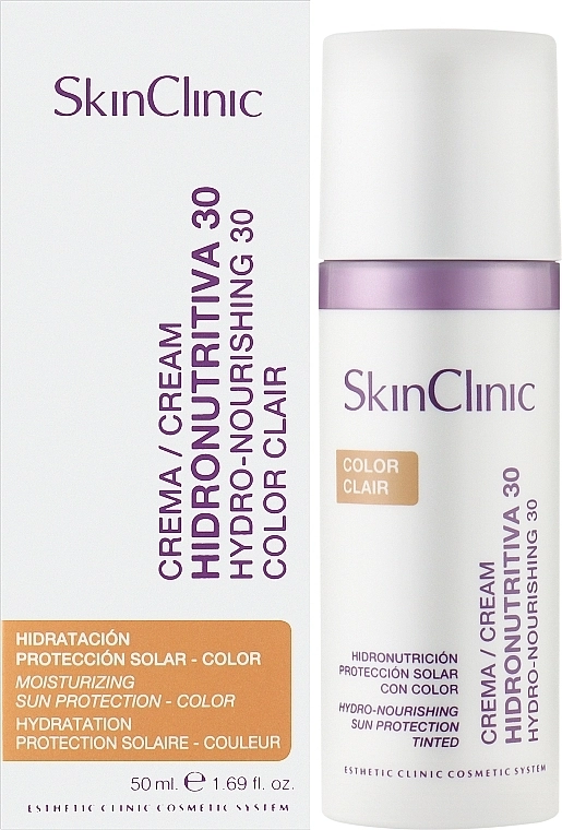 SkinClinic Крем гідроживильний для обличчя з SPF30 Hydro-Nourishing Facial Cream SPF30 Color Clair - фото N2