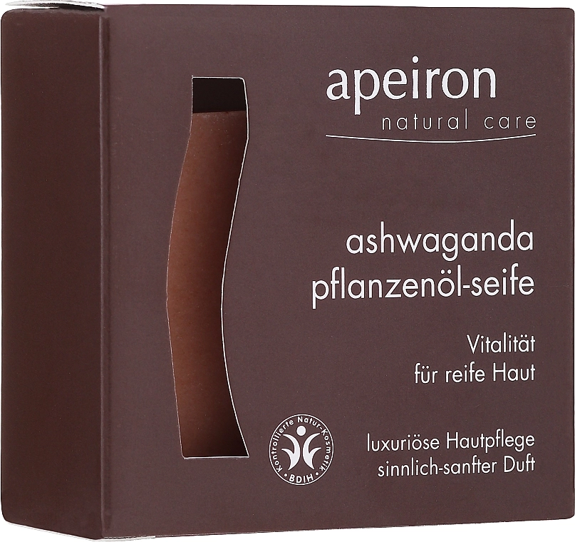 Apeiron Мыло с растительным маслом ашваганда Natural Care Ashwaganda - фото N1