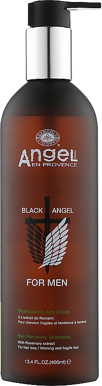 Angel Professional Paris Шампунь от выпадения волос с экстрактом розмарина Angel Professional Black Angel For Men Hair Recovery Shampoo - фото N1