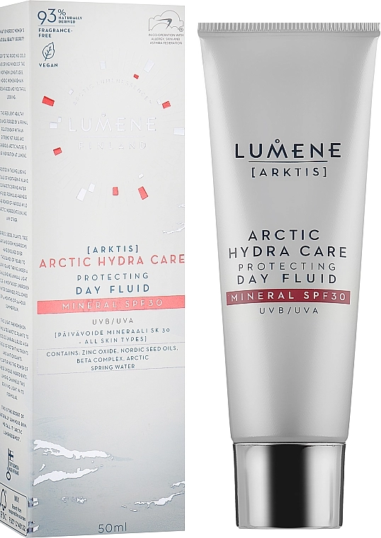 Lumene Денний флюїд для обличчя з мінеральним фільтром Arctic Hydra Care Protecting Day Fluid Mineral SPF30 - фото N2