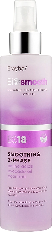Erayba Двухфазный спрей-кондиционер для выпрямления волос Bio Smooth Organic Straightener Smoothing Spray BS18 - фото N1