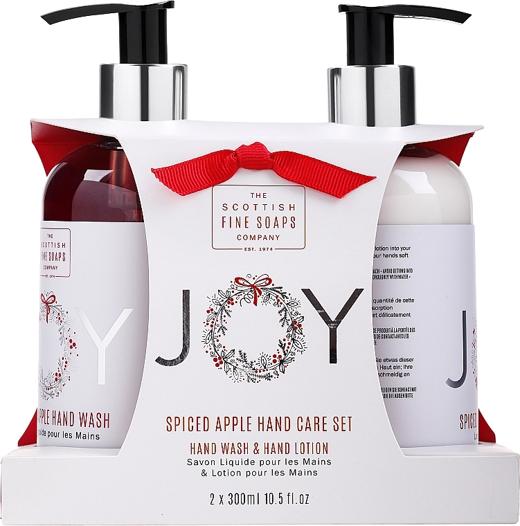 Scottish Fine Soaps Набір Joy Spiced Apple Hand Care Set (h/wash/300ml + h/lot/300ml) - фото N1