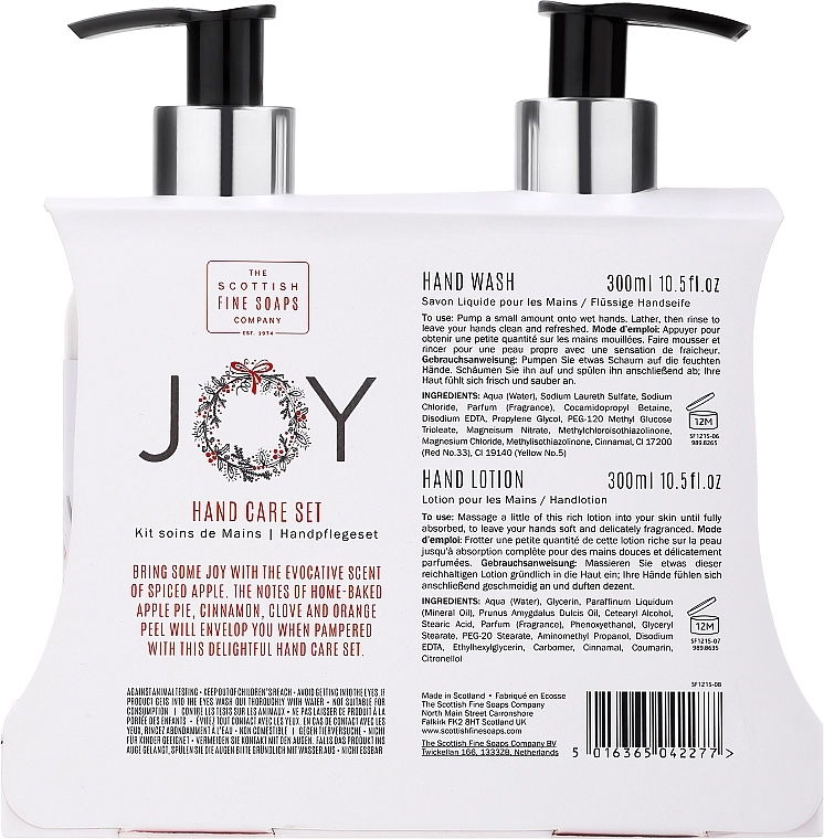 Scottish Fine Soaps Набір Joy Spiced Apple Hand Care Set (h/wash/300ml + h/lot/300ml) - фото N2