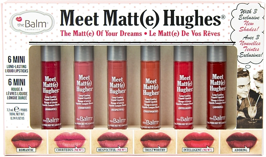 TheBalm Meet Matt(e) Hughes Mini Kit 12 (lipstick/6x1.2ml) Мини-набор матовых помад для губ - фото N1