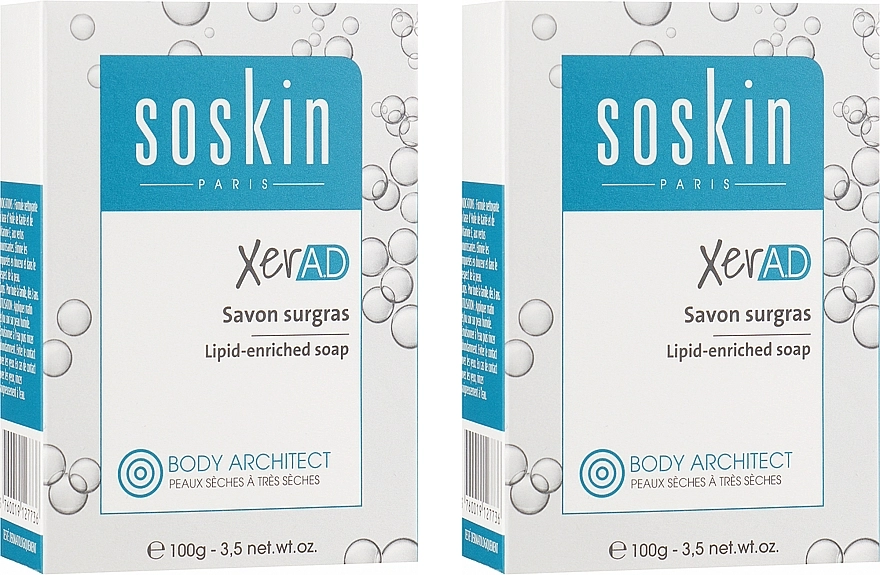 Soskin Очищувальний дерматологічний засіб, збагачений ліпідами XER A.D Savon Surgras Lipid-Enriched Soap - фото N1