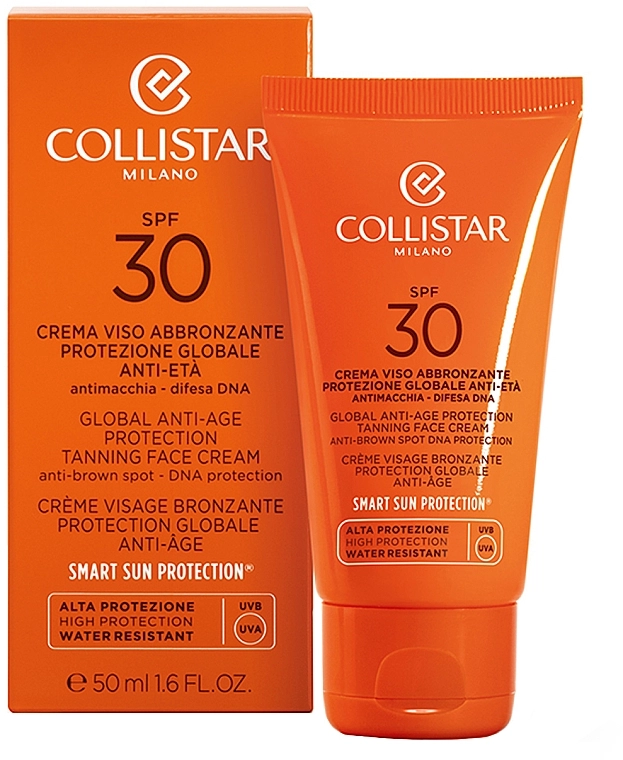 Collistar Крем проти пігментних плям Global Anti-Age Protection Tanning Face Cream SPF 30 - фото N2