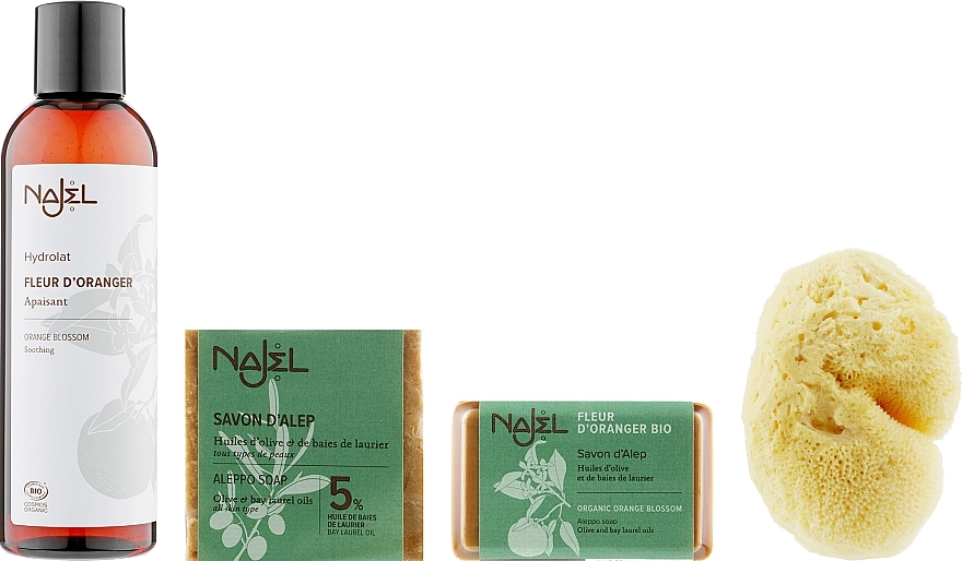 Najel Набор (soap/100g + water/200ml + soap/190g + sh/sponge) - фото N2